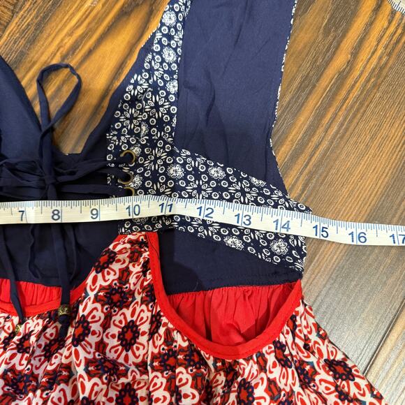 NWT Lulus La Vie en Roses Navy Blue & Red Floral Mini Dress Size S - Picture 13 of 14